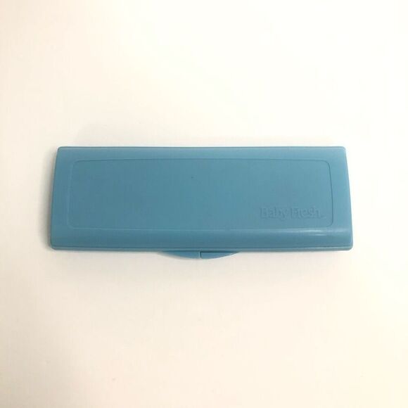 baby fresh wipe container travel size case blue Scott 80'S vintage prop - Picture 1 of 6